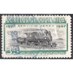Costa Rica A- 165 1947 50 Años del ferrocarril eléctrico al Pacífico Tren Train usados Costa Rica A- 165 1947 50 Años del ferrocarril eléctrico al Pacífico Tren Train usados