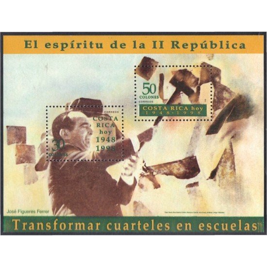 Costa Rica HB 17 1998 El espíritu de la II República MNH