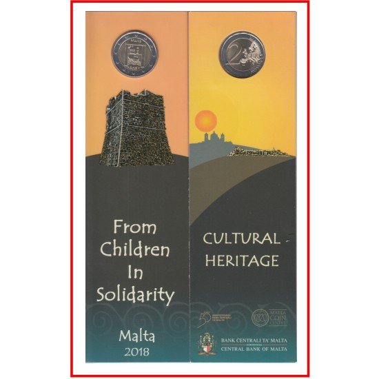 Malta 2018 2 € euros Moneda Coin Card Niños Solidaridad Patrimonio