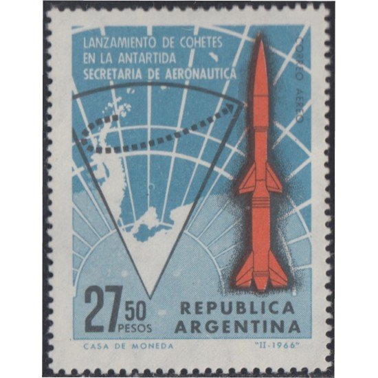 Argentina A- 112 1966 Lanzamiento de Cohetes en la Antártida MNH Argentina A- 112 1966 Lanzamiento de Cohetes en la Antártida MNH