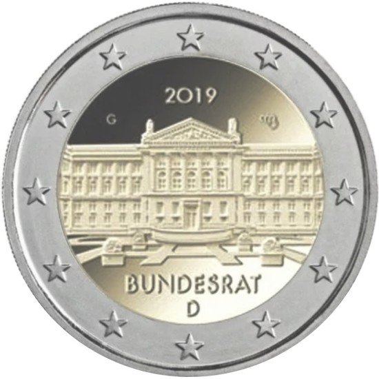 Alemania 2019 2 € euros conmemorativos Cent. Bundesrat  ( 5 cecas )