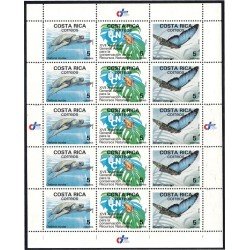 Costa Rica 497/99 1988 Minipliego Mariposa Rana Galápago MNH