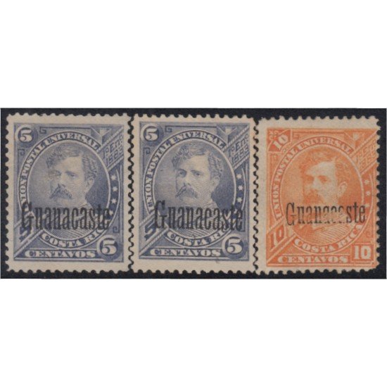 Costa Rica Guanacaste 6/7 + 6a 1887 Bernardo Soto MH