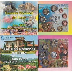 España Spain 2015 2 Carteras Oficiales Euros € Serie Autonomías Baleares La Rioja España Spain 2015 2 Carteras Oficiales Euros € Serie Autonomías Baleares La Rioja