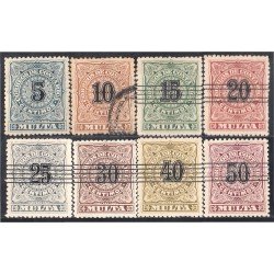 Costa Rica Tasas 1/8 1903 Números negros usados y barrados