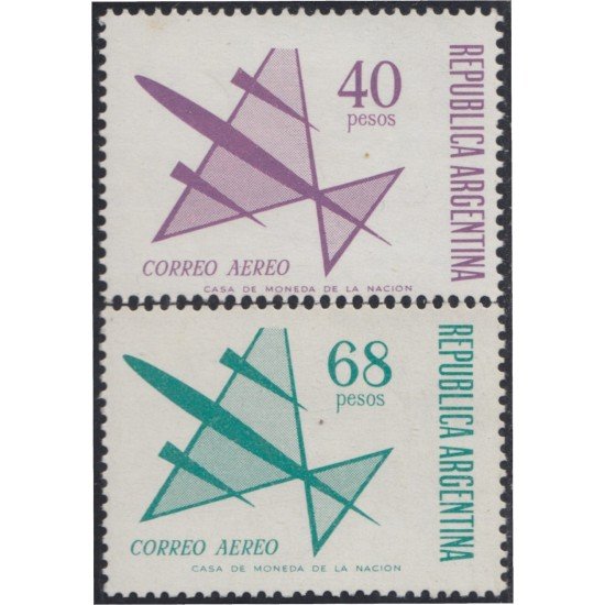 Argentina A- 126/126A 1968 Serie Corriente Tipo de 1968. Filigrana G MNH Argentina A- 126/126A 1968 Serie Corriente Tipo de 1968. Filigrana G MNH