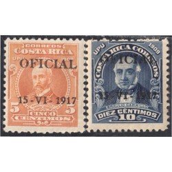Costa Rica Timbres de Servicio 41/42 1917 Mauro Fernández Braulio Carrillo MH