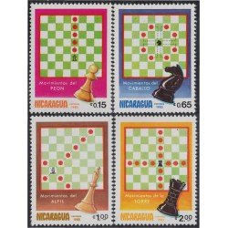 Nicaragua 1286/89 1983 Juego de ajedrez  MNH