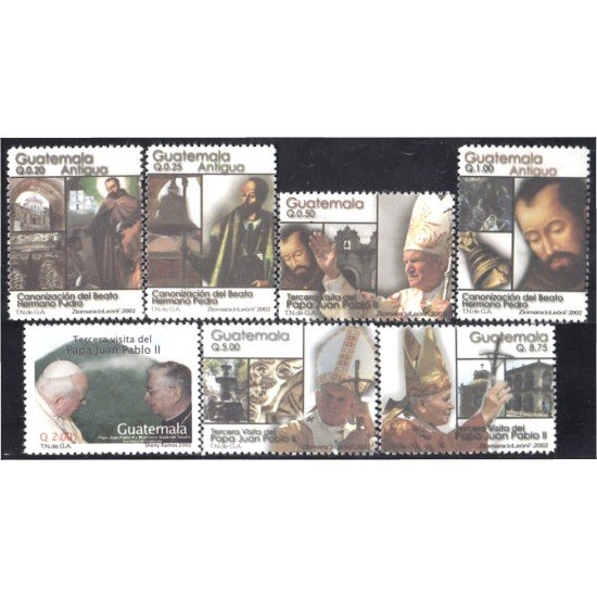 Guatemala 480/86 2002 Canonización del Beato Hermano Pedro MNH