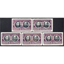 Guatemala 382/86 1958 Homenaje a los autores del Himno Nacional MNH