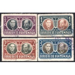 Guatemala 362/65 1953 1954/58 Homenaje a los autores del Himno Nacional usados Guatemala 362/65 1953 1954/58 Homenaje a los autores del Himno Nacional usados