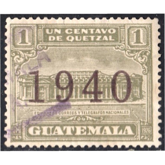 Guatemala 304Aa 1940 Edificio de Correos y Telégrafos usados