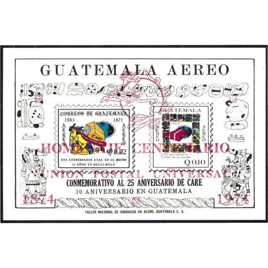 Guatemala HB Mitchel 16b 1974 Homenaje Centenario Unión Postal  MNH