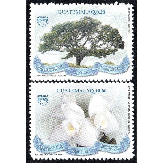 Guatemala 650/51 2011 América Upaep Símbolos Patrios La Ceiba Monja Blanca Flor MNH