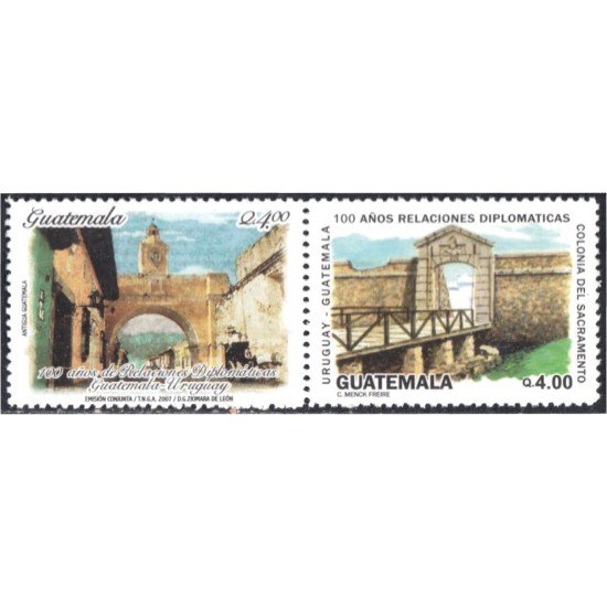 Guatemala 578/79 2007 100 Años de Relaciones diplomáticas Uruguay - Guatemala MNH Guatemala 578/79 2007 100 Años de Relaciones diplomáticas Uruguay - Guatemala MNH