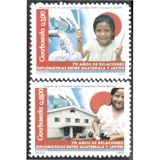 Guatemala 531/32 2005 70 Años de Relaciones diplomáticas Japón - Guatemala MNH Guatemala 531/32 2005 70 Años de Relaciones diplomáticas Japón - Guatemala MNH