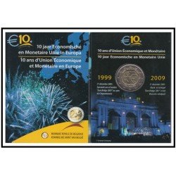 Bélgica 2009 Cartera Oficial Coin Card Moneda 2 € conm X Aniv. de EMU Bélgica 2009 Cartera Oficial Coin Card Moneda 2 € conm X Aniv. de EMU