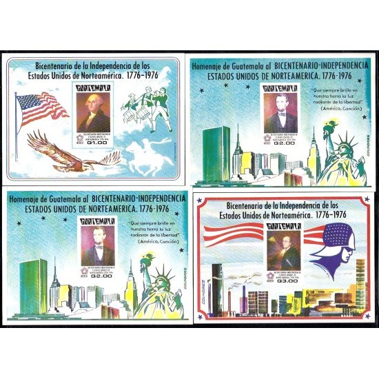 Guatemala HB Mitchel 20/23 1976 Bicentenario de la Independencia de Estados Unidos de Norte América MNH Guatemala HB Mitchel 20/23 1976 Bicentenario de la Independencia de Estados Unidos de Norte América MNH