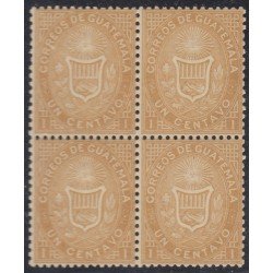 Guatemala 1 BL.4 1871 Escudos Shields MH Guatemala 1 BL.4 1871 Escudos Shields MH