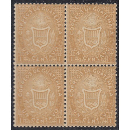 Guatemala 1 BL.4 1871 Escudos Shields MH Guatemala 1 BL.4 1871 Escudos Shields MH