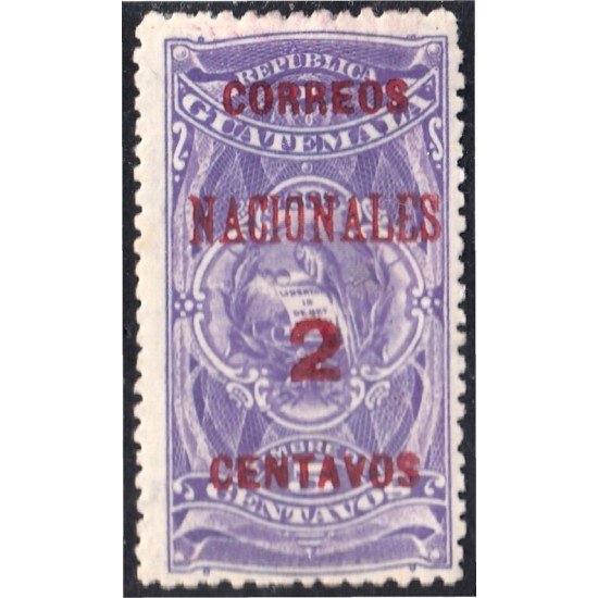 Guatemala 95 1898 Timbre Fiscal Correos Nacionales MH