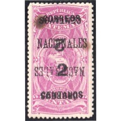 Guatemala 94sb 1898 Timbre Fiscal Correos Nacionales Sobrecarga invertida MH Guatemala 94sb 1898 Timbre Fiscal Correos Nacionales Sobrecarga invertida MH