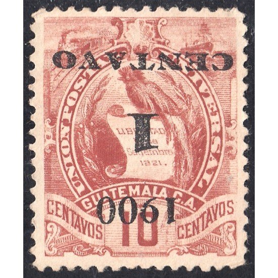 Guatemala 104a 1899/00 Emblema Nacional MNH sb invertida