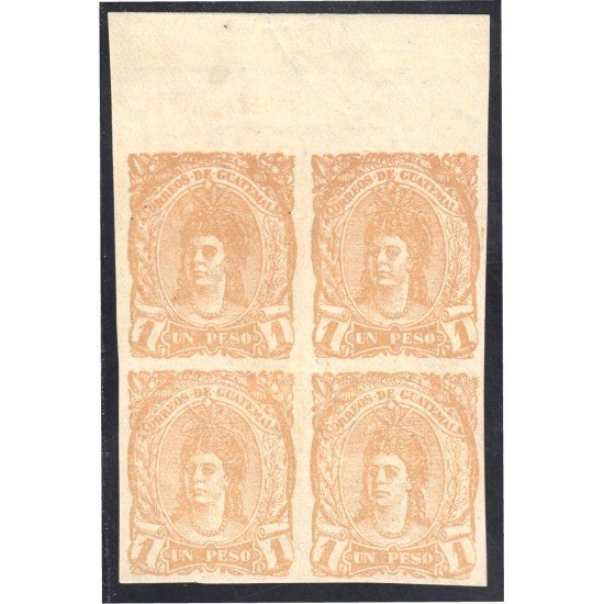 Guatemala 14 Bl.4 1878 Cabeza india MNH Sin dentar