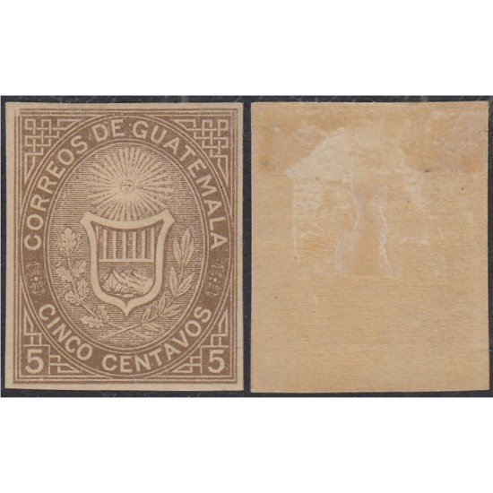 Guatemala 2 1871 Escudos Shields MH sin dentar 