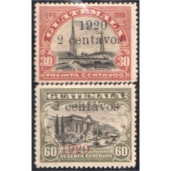 Guatemala 167/68 1920 Torres del inalámbrico Asilo Materno sin goma Guatemala 167/68 1920 Torres del inalámbrico Asilo Materno sin goma