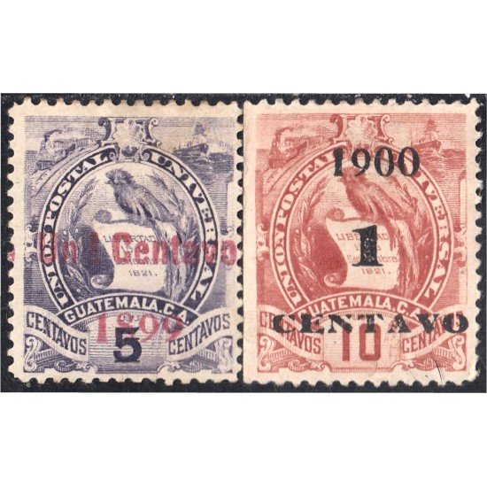 Guatemala 103/04 1899/00 Emblema Nacional sin goma Guatemala 103/04 1899/00 Emblema Nacional sin goma