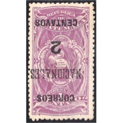 Guatemala 94sb sobrecarga invertida 1898 Timbre Fiscal Correos Nacionales sin goma sb invertida 