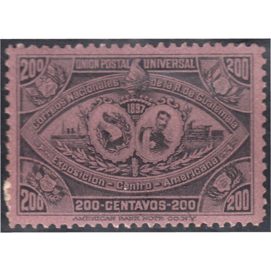 Guatemala 74 1897 Exposición de América Central Efigie José M. Reina Barrios sin goma