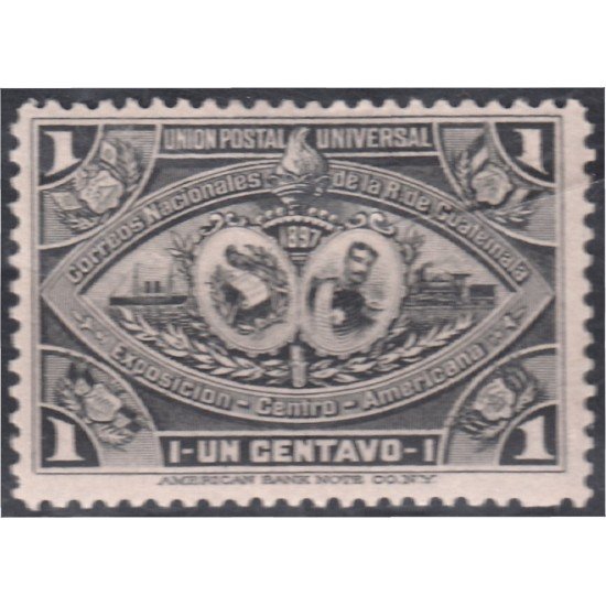 Guatemala 62 1894 Exposición de América Central Efigie José M. Reina Barrios sin goma Guatemala 62 1894 Exposición de América Central Efigie José M. Reina Barrios sin goma