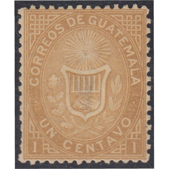 Guatemala 1 1871 Escudos Shields MH Guatemala 1 1871 Escudos Shields MH