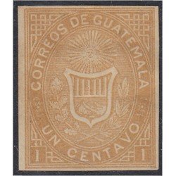 Guatemala 1 1871 Escudos Shields MH sin dentar Guatemala 1 1871 Escudos Shields MH sin dentar