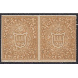 Guatemala 1 1871 Escudos Shields pareja sin dentar MNH Guatemala 1 1871 Escudos Shields pareja sin dentar MNH