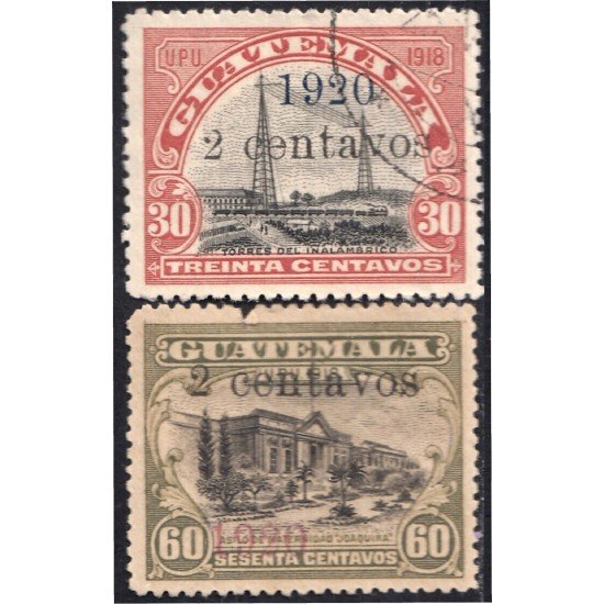 Guatemala 167/68 1920 Torres del inalámbrico Asilo Materno usados