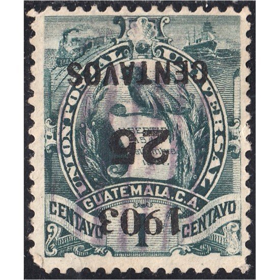 Guatemala 130a 1903 Emblema Nacional usados sb invertida