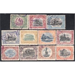 Guatemala 120/29 1902 Serie Antigua Escudos Catedral Teatro Monumento Colegio usados