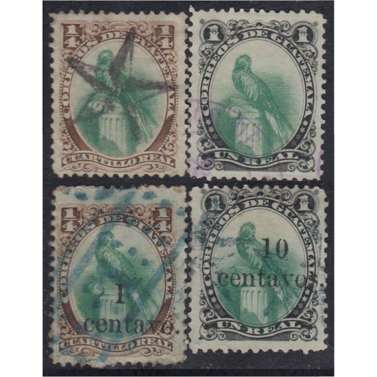 Guatemala 18/21 1879/81 Quetzal Emblema Nacional usados