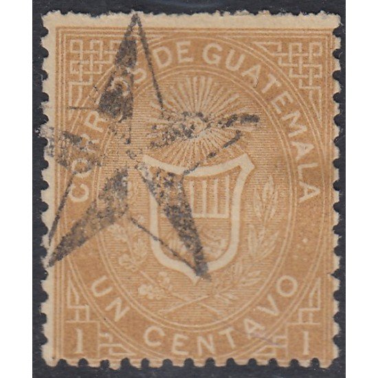 Guatemala 1 1871 Escudos Shields usado Guatemala 1 1871 Escudos Shields usado