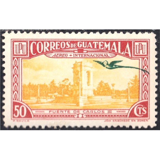 Guatemala A- 124 1939 Fuente de Carlos III MNH