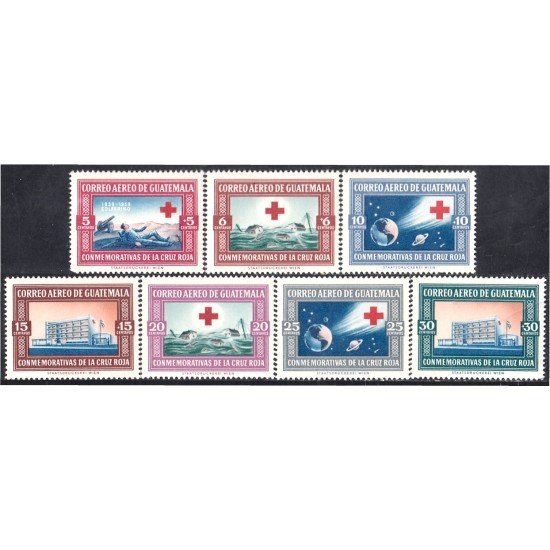 Guatemala A- 246/52 1960 Conmemorativas Cruz Roja MNH