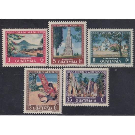 Guatemala A- 168/72 1950 Lago de Amatitlan India Tecun Uman MNH