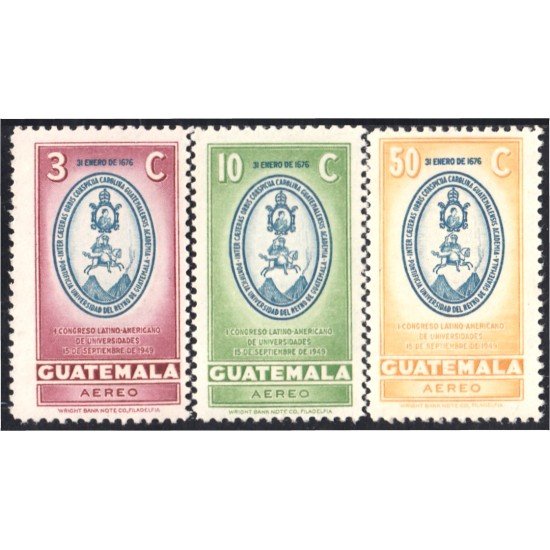 Guatemala A- 165/67 1949 Primer Congreso Latinoamericano de Universidades MNH Guatemala A- 165/67 1949 Primer Congreso Latinoamericano de Universidades MNH