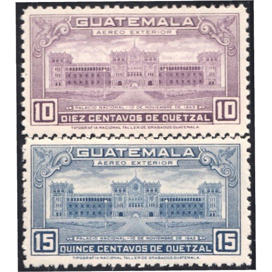 Guatemala A- 143/44 1946 Palacio Nacional MNH