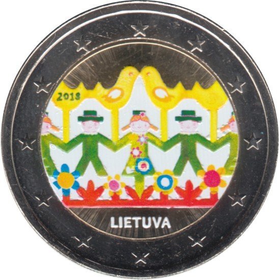 Lituania 2018 2 € euros conmemorativos Festival Canción Danza Color 