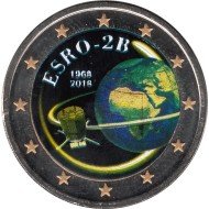 Bélgica 2018 2 € euros conmemorativos Color Satélite ESRO-2B