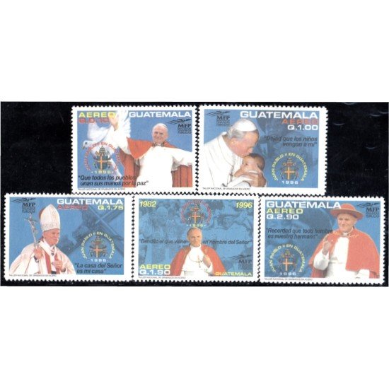 Guatemala A- 853/57 1996 S.S Juan Pablo II MNH Guatemala A- 853/57 1996 S.S Juan Pablo II MNH